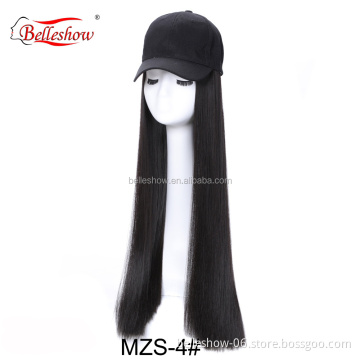Hot sell Cheap Wholesale Baseball Cap straight Hair Wig Fashion Hot Sale Low Price Black Long Wavy straight braid Baseball hat